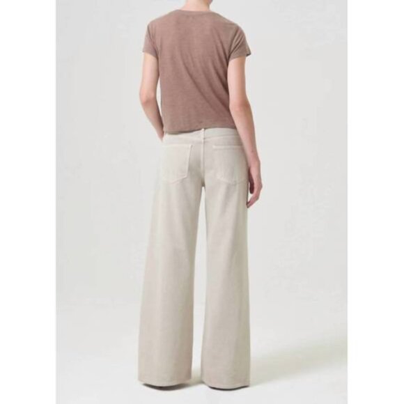 AGOLDE Adine Shrunken Tee Chai Heather Women's Small S 100% Lyocell Crew Shirt - Picture 2 of 10